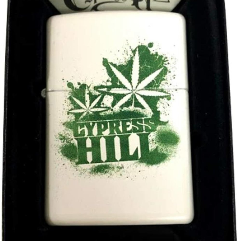 Sharp White Cypress Hill Pot Leaf Zippo Lighter